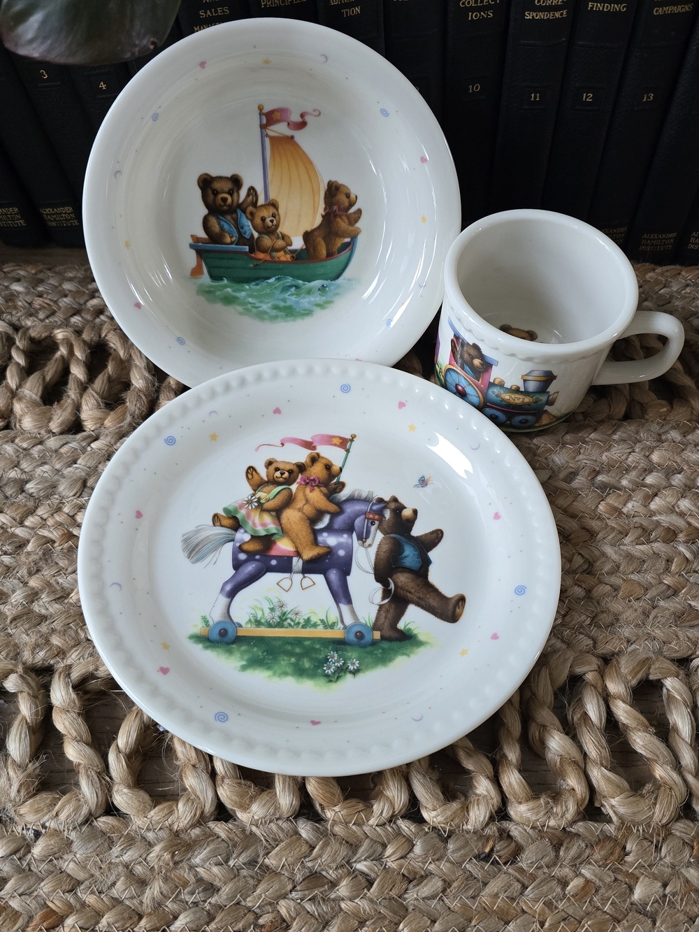 Lenox Bear Plate and Bowl Set in White